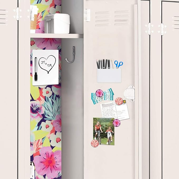 White Magnetic Pencil Cup, White Locker Organizer, Pencil Storage Cup with Strong Magnet, Marker/Pen Basket for Whiteboard, Refrigerator, Locker Accessories, School and Office Supplies