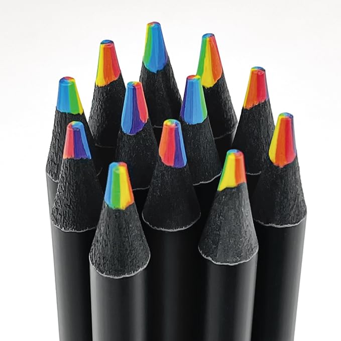 Back to School Supplies - 12 Rainbow Colored Pencils - Easter Games Crafts for Kids,Art Supplies Drawing Kit for Teen Girl Gift Trendy Stuff | Stocking Stuffers