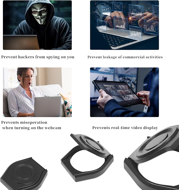3 Pack Knomix Universal Webcam Cover Desktop Computer External Webcam Lens Cover Shutter Cap Hood, Streaming Web Camera Privacy Cover Clip for Logitech HD Pro Webcam C270/C615/C920/C930e/C922X etc.
