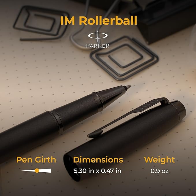 Dayspring Pens Personalized Parker IM Rollerball Pen | Monochrome Titanium with Gun Metal Accents | Engraved Luxury Pen for Men Women | Custom Name Pen Gift for Office, Graduation, Writers - Black Ink