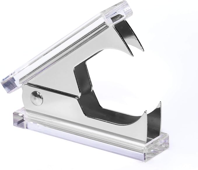 Silver Acrylic Lucite Bundle | Premium Stapler, Tape Dispenser, Scissors, Staple Remover, & Ruler Gift Set | Clear Stationery & Desk Accessories | Modern, High End, Chic, Luxury Office Goods