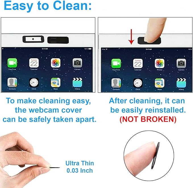 12 PCS Ultra-Thin Webcam Cover Slide for Laptop iPhone iPad MacBook Pro Computer iMac Cell Phone(Tesla Model 3/Y Interior Cabin Camera) PC Accessories Camera Blocker Slider, Great for Privacy