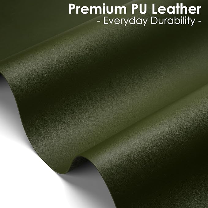 Leather Desk Pad Protector, Waterproof Mouse Pad, PU Desk Mat, Office Desk Cover, Desk Writing Mat for Office/Home/Work/Cubicle (Olive Green) 9x8 in