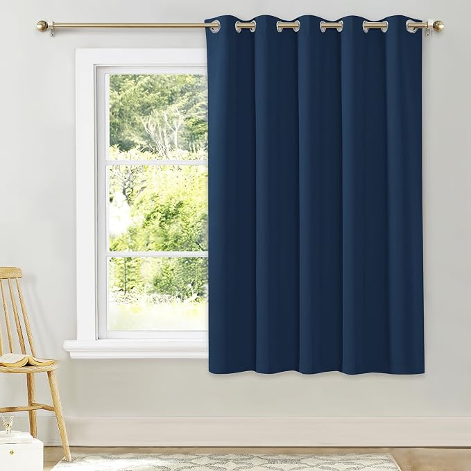 NICETOWN Bedroom Window Blackout Curtain Panel, Moroccan Blue, 1 Panel, 70 x 63 inch, Thermal Insulated Blackout Drape/Drapery for Loft, Guestroom