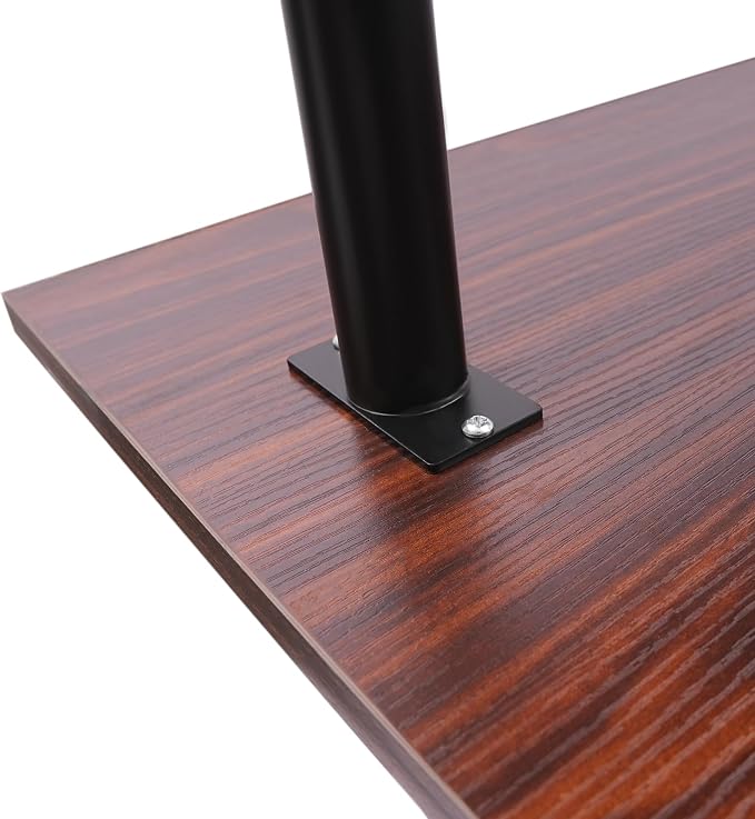 Industrial Wall Mount Desk with Shelves, 3-Shelf Ladder Desk, Computer Writing Table for Small Spaces, Black and Brown Modern Narrow Floating Table with Storage (13" Dx39.4 Wx79 H)