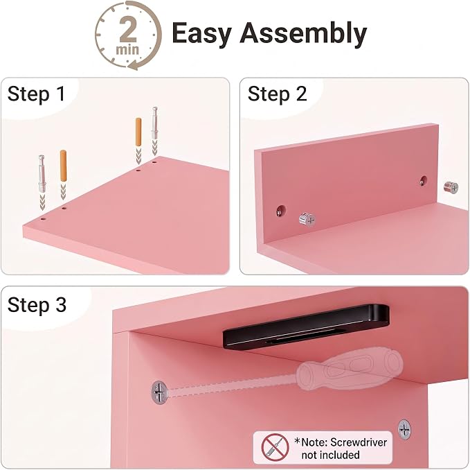 BONTEC Monitor Stand Riser with Cellphone Holder & Cable Management | 16.7 Inch Wood Monitor Riser Stand, Desktop Stand for PC/TV/Laptop/Printer, Pink
