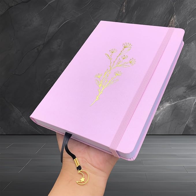 BUKE Dotted Notebook - Cotton Fabric Hardcover - 160gsm Thick Bamboo Paper - A5 Size Dotted Journal - 5x5mm DOT GRID Layout 160 Pages With Gift Box (BKC-6F)
