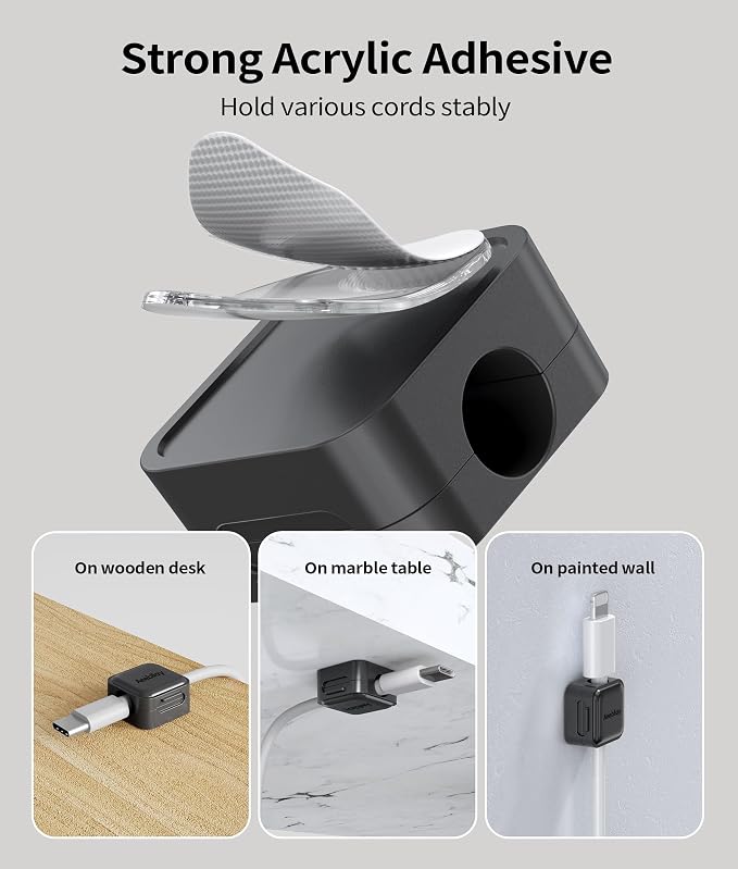 9 Pack Magnetic Cable Clips Cord Organizer,Desk Cable Management Accessories,Cord Clips,Adhesive USB Wire Holder Keeper Organizer for Home Office Desk Phone Car Wall Desktop Nightstand cable organizer