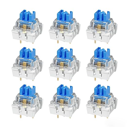 25 PCS Mechanical Keyboard Replacement Blue Switches, 3 pin Clicky/50gf Accurate Typing/Dustproof switches for LED Gaming Keyboard/3D Prints