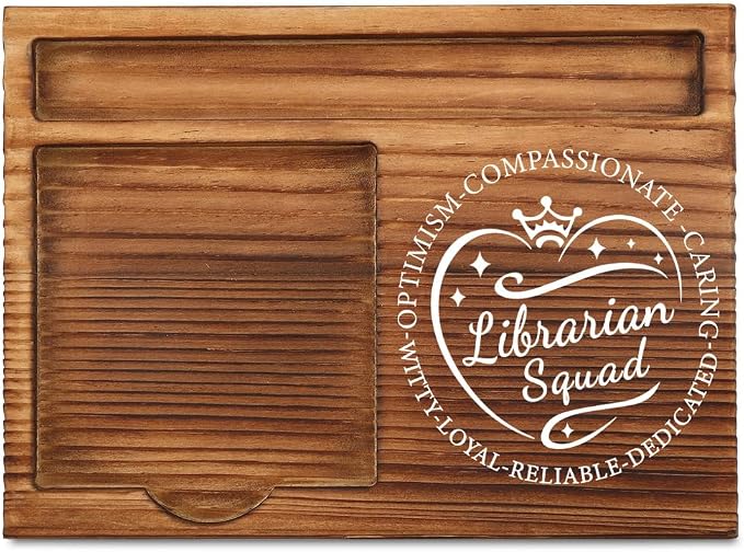 THRXOBN Desk Organizer for Librarians & Library Professionals - Natural Wood with Slots for Notes, Pens, and Small Office Supplies – Practical & Stylish Workspace Solution,WSH32