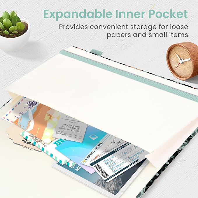 Taja Lined Journal Notebook for Women & Men, Hardcover Leather Journal for writing, A5 College Ruled Notebook for Work & Note Taking, Perfect for Office School Home Supplies, 160 Pages, Baroque Bloom