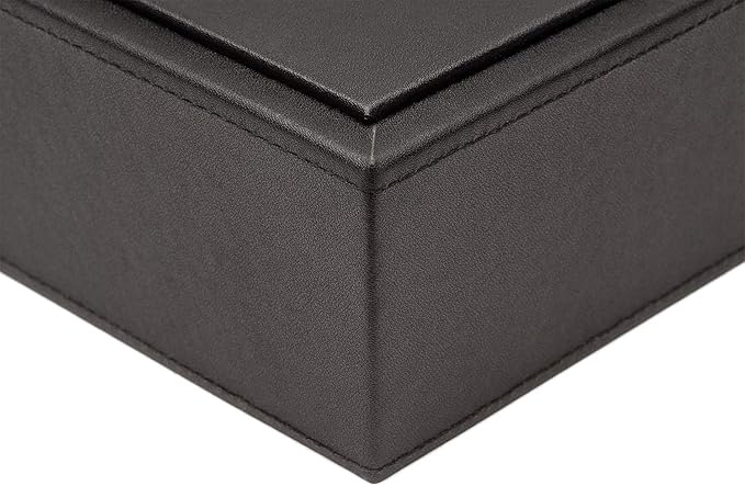 Armory by Castle - Leatherette Two Stackable Paper Trays Desk Organizer - Clutter Organizer for Home, Office, Personal, and Employee Files (Two Paper Trays - Stackable)