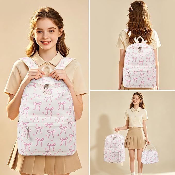 LEDAOU Backpack for Girls School Bag Kids Bookbag Teen Backpack Set Daypack with Lunch Bag and Pencil Case | Kids