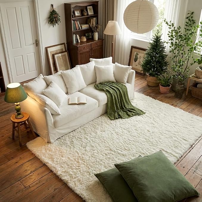Mugorn Small Soft Shag Rugs for Bedroom, 3x5 Fluffy Area Rugs for Living Room