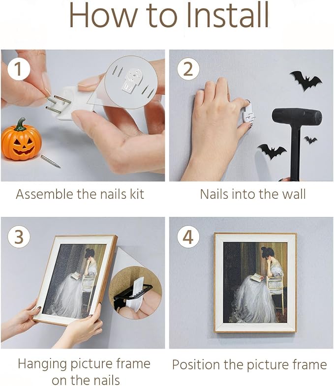 VIYYIEA Framed Wall Art for Living Room, Happy Halloween Matchbox Pumpkin Bats Canvas Painting, Spooky Gothic Aesthetic Creepy Seasonal Home Decor for Bedroom Bathroom, 10×12inch
