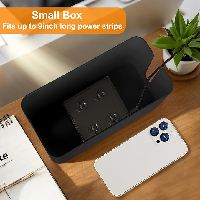 Mini Cable Management Cord Cover Wire Hider Box Concealer Organizer Protector System for Home Theater Entertainment Center Office School (Mini, Black)