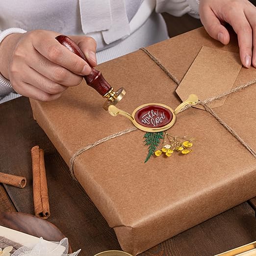 Wax Seal Kit with 2 Metal Wax Seal Molds, Silicone Waxing Mat, 2 Metal Mark Pens, Sealing Wax Kit for Wedding Invitations Envelopes Cards Gift Wrapping (Metal Wax Seal Molds Kits)
