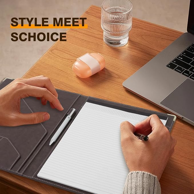 Tiankool Padfolio Portfolio Binder – Thickened Business Folder for Interview Resumes, Legal Documents | Notepad Not Included, Durable, Brown