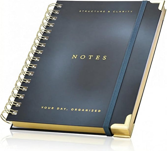 Aesthetic Daily Planner And Notebook With Hourly Schedule - Beautiful Spiral To Do List Notepad For Work/Home to Organize Tasks And Appointments - Stylish School/Office Supplies Journal Book For Women