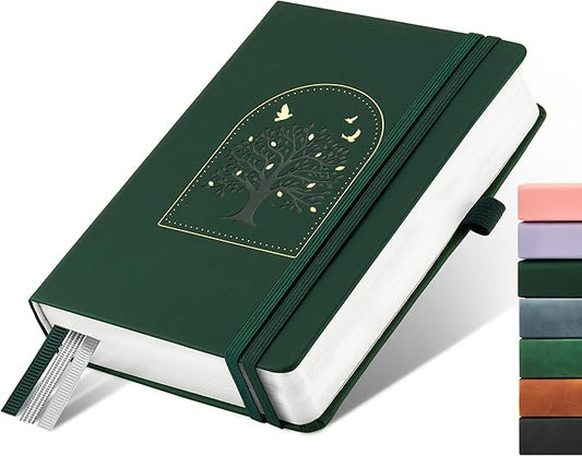 &And Per Se 365 Page Journal – A5 Hardcover Lined Notebook, One Book for the Whole Year, 100gsm Thick Paper, Numbered Pages & 3 Bookmarks, Annual Diary for Daily Writing (Dark Green)