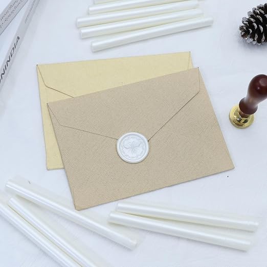 Wax Seal Kit, Atopbb Translucent 40Pcs Sealing Wax Sticks with Glue Gun Great for Wax Seal Stamp, Wax Seal Sticks Used for Wedding, Invitations and Gift Wrapping (40, Translucent)