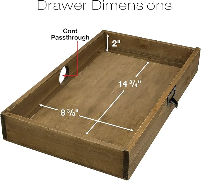 Excello Global Products Wooden Monitor Stand: Includes Drawer for Desktop Organization of Notebooks, Pens, Pencils & Office Supplies (Brown)