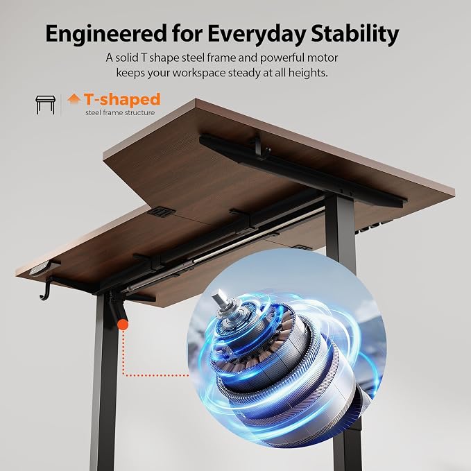 Agilestic Electric Standing Desk, Height Adjustable Desk, 63 x 35 Inch Sit Stand up for Work Office Home, L Shaped Ergonomic Rising Computer Table with Memory Preset, Dark Walnut