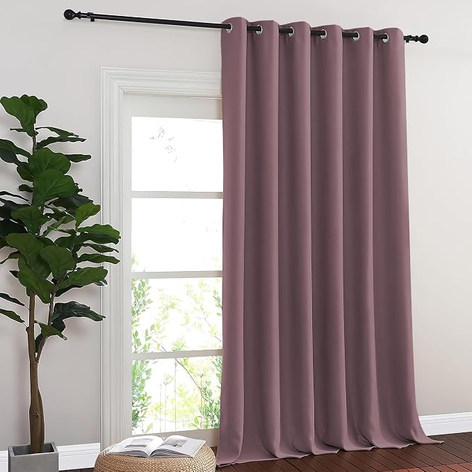 NICETOWN Dry Rose Blackout Curtains for Bedroom 95 Inch Length - Thermal Insulated Room Darkening Privacy Grommet Window Drapes for Boys Room, Set of 1 Panel, 80 x 95 Inch