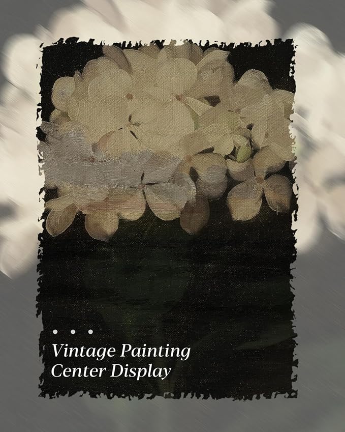 HUARCEY Gold Framed Vintage Wall Art: White Hydrangea by James Stuart Parker (12"x16") for Living Room, Bedroom, Kitchen & Office