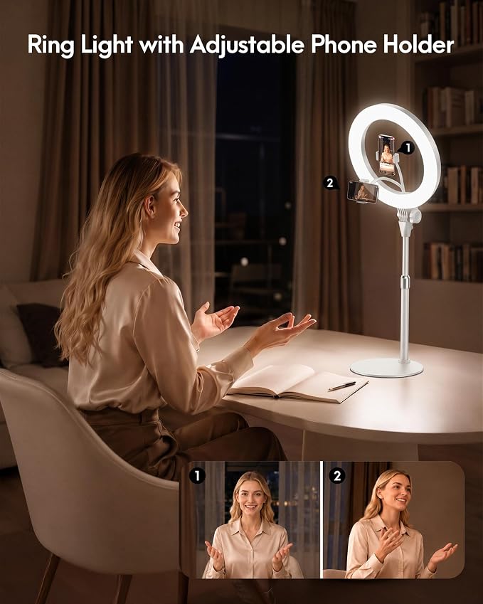 Ring Light with Stand, Zoom Lighting for Computer Video Conference, Video Calls, Home Office, Lighting for Video Recording