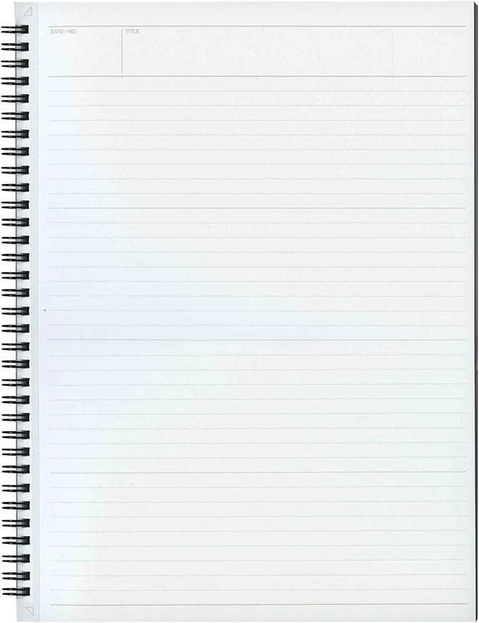 Maruman Mnemosyne Dot Grid Notebook- A4, 11.69" x 9.25", 70 Sheets / 140 Pages, 5mm Dotted Journal, Perforated Pages & Wire-Bound to Lay Flat, Black, Made in Japan