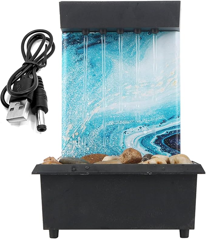 Tabletop Ball Fountain Waterfalls,Irregular Stone Water Fountain Indoor for Relaxation,Home/Office Decoration Meditiation Water Resin, House Warming Gifts New Home (#1)