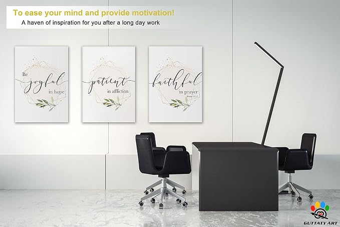 Office Wall Art-3 Panel Motivational Wall Art, Inspirational Quotes Canvas Art for Home Office Wall Decor,Positive Quote Wall Decor, Entrepreneur Words Poster Frame for Company Wall Decor 24”x36”x3Pcs