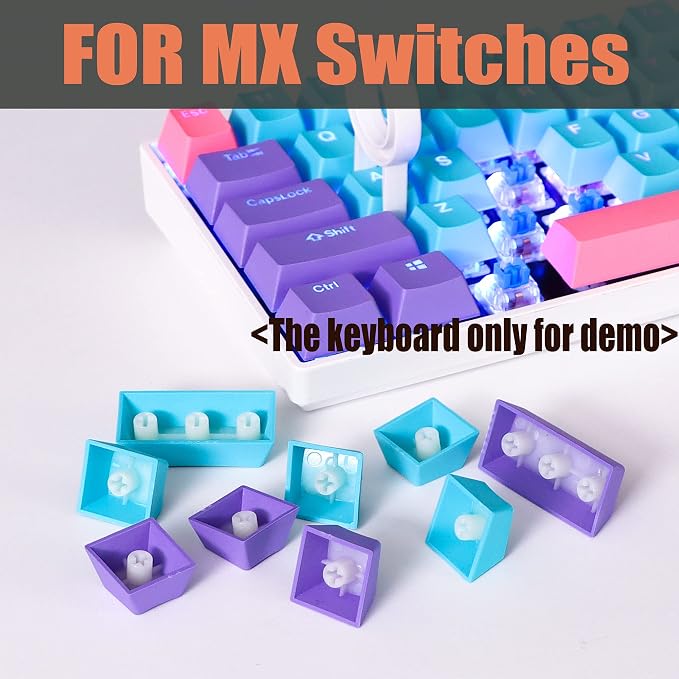 GTSP 61 Keycaps 60 Percent, OEM Profile PBT Keycap Set with Key Puller for Mechanical Keyboard Joker (Only keycaps) Blue