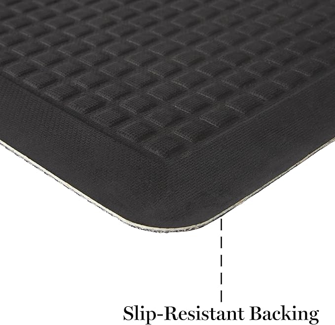 MARTHA STEWART Mira Modern Heathered Solid Anti-Fatigue Air-Infused Kitchen Mat, Spice Red, 19.6"x32"