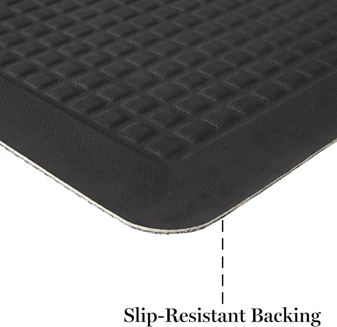 MARTHA STEWART Mira Modern Heathered Anti-Fatigue Air-Infused Kitchen Mat, Grey, 19.6"x32"