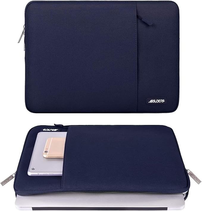 MOSISO Laptop Case 15 inch, 15 inch Laptop Sleeve Compatible with MacBook Air M5 A3448 M4 A3241 M3 A3114 M2 A2941 2026-2023, Dell XPS, Polyester Vertical Computer Sleeve Bag with Pocket, Navy Blue