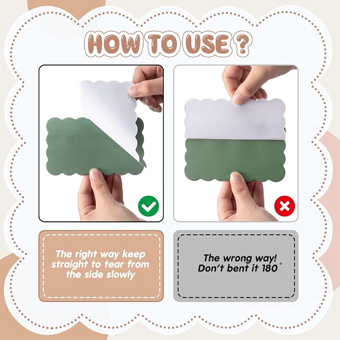 Eaasty 8 Pack Scalloped Sticky Notes Cute Adhesive Memo Pads Vintage Colors Aesthetic Unlined Self Stick Note Pads 3" x 5" Pretty Wavy Sticky Notes Bulk 240 Sheets for School Office Supplies