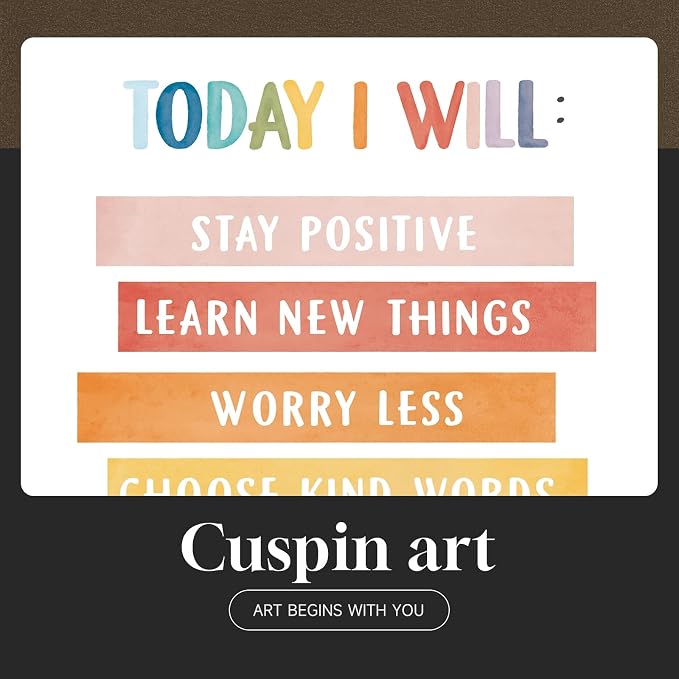 Framed Inspirational Wall Art, 6 Piece Motivational Canvas Wall Art Prints for Therapy Office, Positive Affirmations Wall Decor for Counseling Office Psychologist Kids Playroom, 11x14 Inch