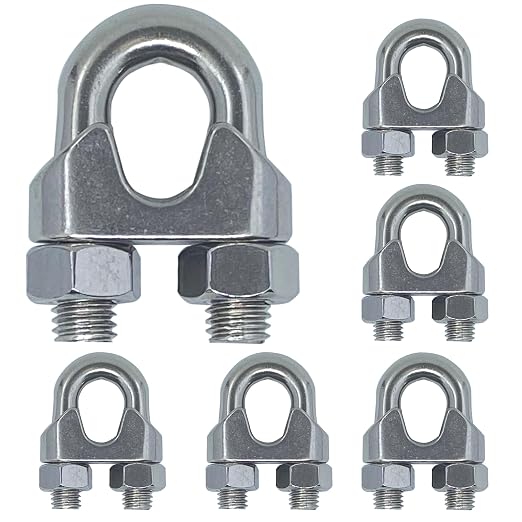 6PCS 3/8 Inches M10 Stainless Steel Wire Rope Clips Cable Clamps | Corrosion resistant,antirust,easy to install,suitable for 1/4" - 3/8" diameter wire rope or cable