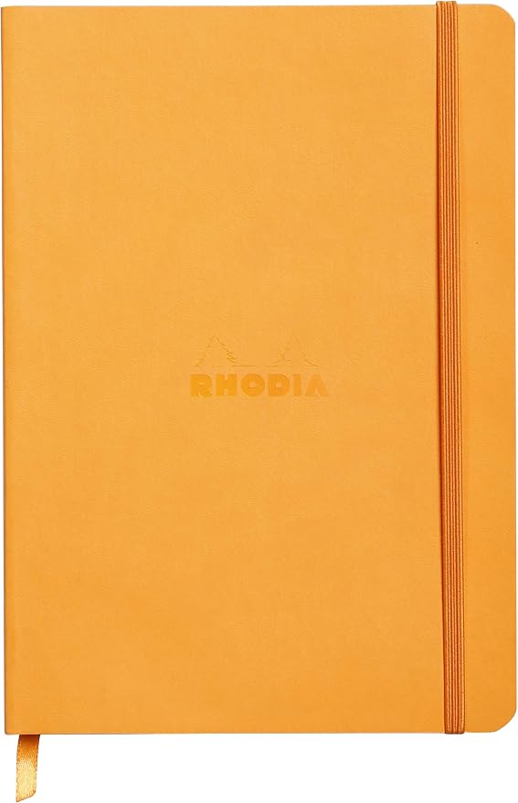 Rhodia Rhodiarama SoftCover Notebook - 80 Lined Sheets - 6 x 8 1/4 - Orange Cover