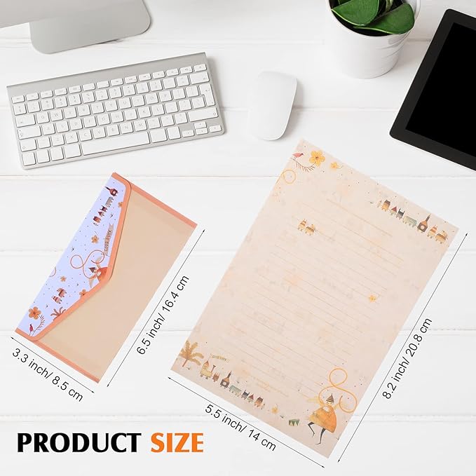 Zonon 90 Pieces Stationery Set with Envelopes Include 60 Letter Writing Paper 30 Envelopes and 48 Colorful Round Dot Decal for Letter Party Invitations Office School Supplies(Vivid Style)