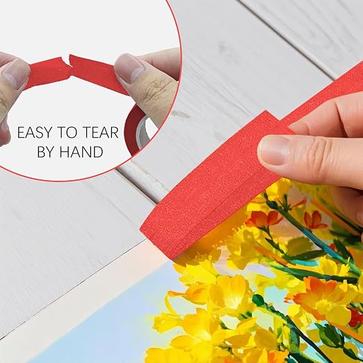 UMETDO 8PCS Colored Masking Tape - Red Painters Tape, Tape for Kids Art Supplies, Great for Crafts, Labeling, DIY Decorative, 1/2 Inch Colored Tape Rolls- Tiny Size