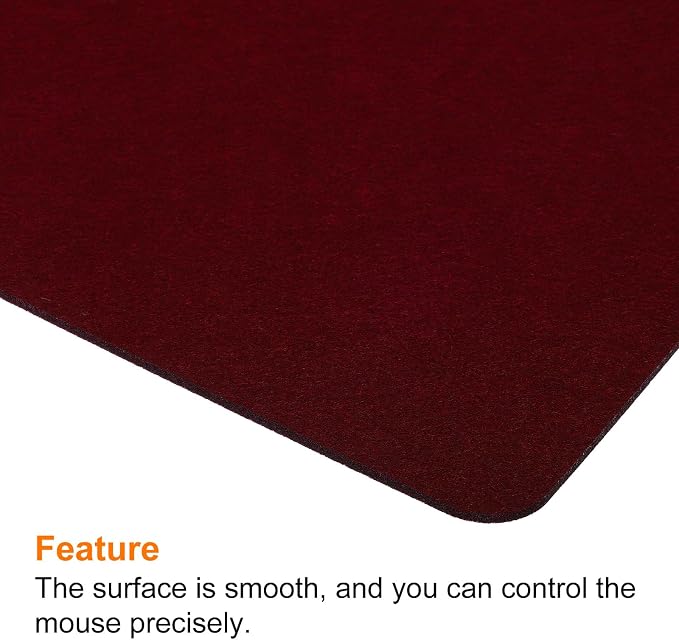 PATIKIL 28"x13" Desk Mat Protector, Felt Dual Side Mouse Pad Writing Mat for Office Home, Red
