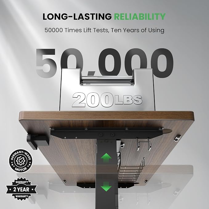 SIAGO Electric Standing Desk Adjustable - 48 x 24 Inch Sit Stand up Desk with 0.8 Inch Thick Tabletop - Adjustable Height Table with 3 Memory Preset, Cable Management for Home Office