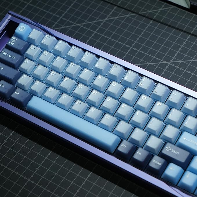 Keyboard Jelly Keycaps Set 164Keys Cherry Profile Blue Keycaps 60% 65% 75% 100% Costom Keyboard Key caps for Cherry Gateron MX Switches Mechanical Keyboards