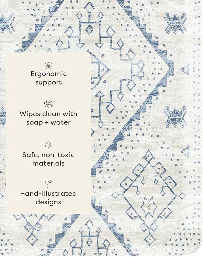 House of Noa Nama Standing Mat – Anti-Fatigue Kitchen Mats for Floor, Cushioned & Non-Slip Comfort Mat for Standing, Thick Foam Anti-Fatigue Mat for Kitchen & Workspaces, Ula Windmill 22" x 36"