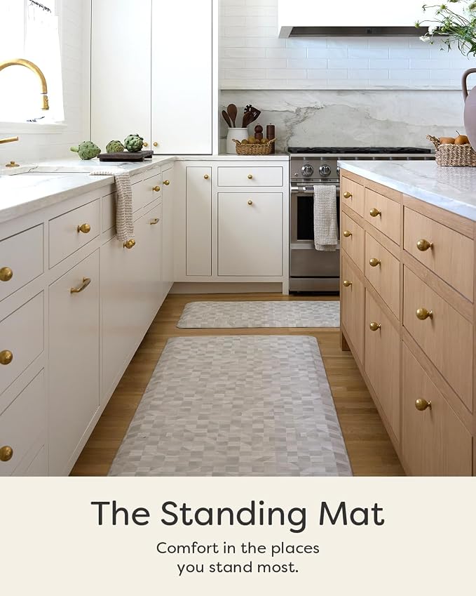 House of Noa Nama Standing Mat – Anti-Fatigue Kitchen Mats for Floor, Cushioned & Non-Slip Comfort Mat for Standing, Thick Foam Anti-Fatigue Mat for Kitchen & Workspaces, Georgia Clay 22" x 36"
