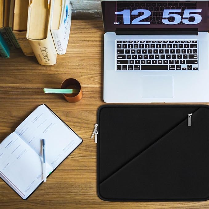 Laptop Case 13 inch, Traveling Carrying Computer Bag with Zippered Pocket, Shockproof Protective Laptop Sleeve Compatible for 13 inch New MacBook Air M2, 13 inch MacBook Pro M2 M1, Black