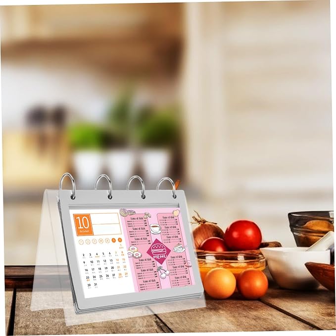 ABOOFAN Shaped Acrylic Flip Display Stand Desk Calendar Holder Menu Sign Rack Stable Table Sign Stand Portable